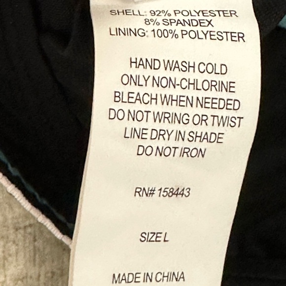 Aqua Couture Large Bikini Top Front Wirefree Padded Bra Stripe Black Blue NWT - Picture 9 of 9